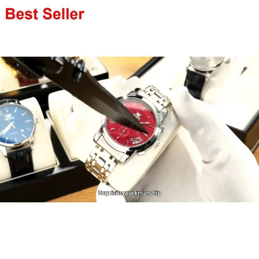 Stainless Steel Quartz Dress Watch with Luminous Chronograph